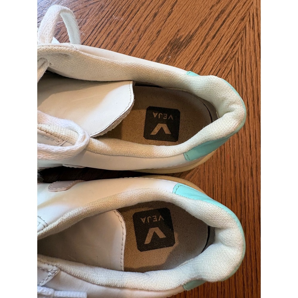 Veja V-12 Leather Sneakers White Lavender Mint Green Womens Size 6 EUR 37 - Picture 6 of 9